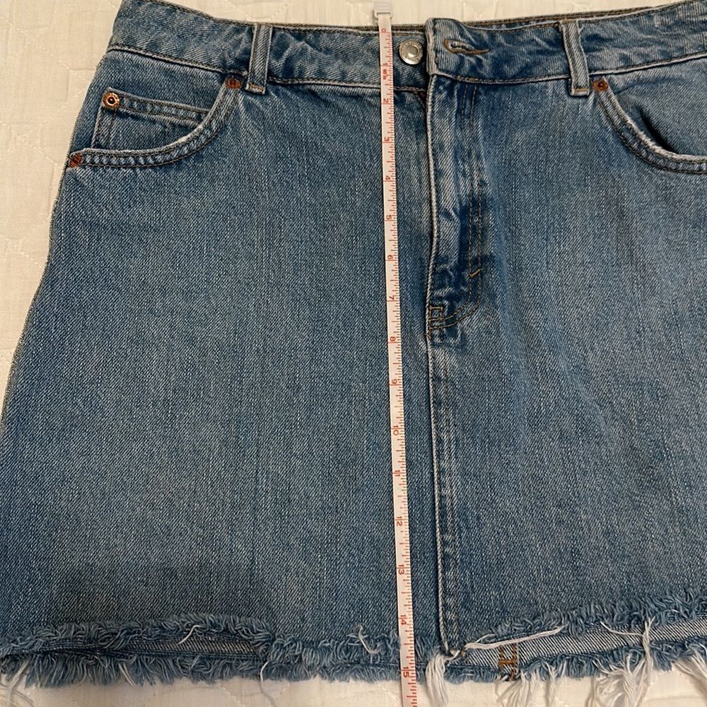 NWOT Topshop Moto Red White Blue & Sparkle Glitter Size Strip Skirt Size 8 - Picture 12 of 15